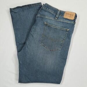 Signature Levi Strauss Men's 42x30 Blue Straight Jeans Water‎ Less Stretch Denim